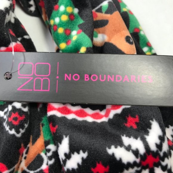 No Bo Junior's Christmas Plush Hooded Pullover Deer Ho Ho Size Sm 3-5 Black New - Picture 3 of 16